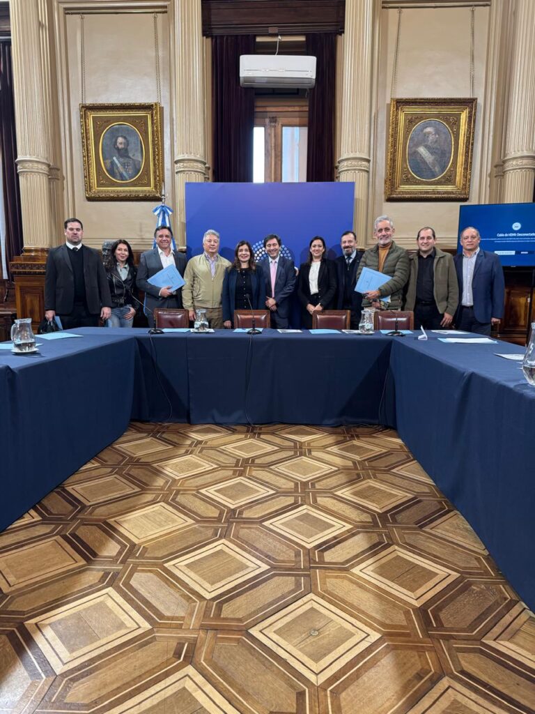 Representantes de Puerto Iguazú reunidos en el Senado por el Puente Tancredo Neves